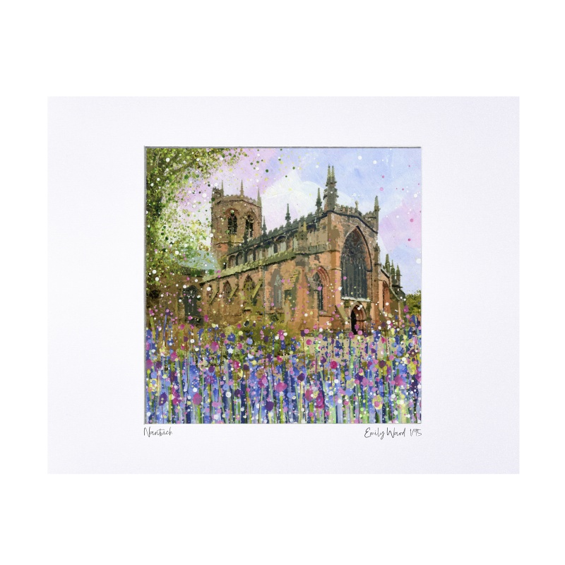 St Mary's Church, Nantwich Limited Edition Print with Mount